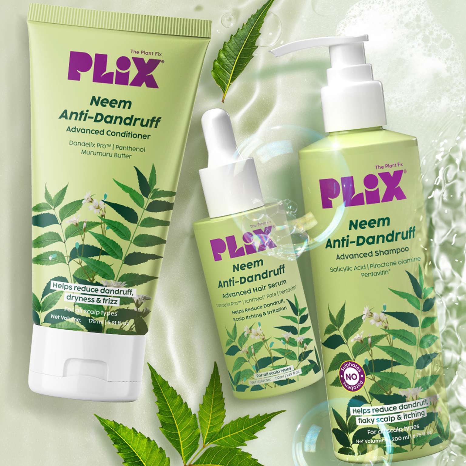 Neem Anti-Dandruff Trio with Shampoo, Conditioner & Serum