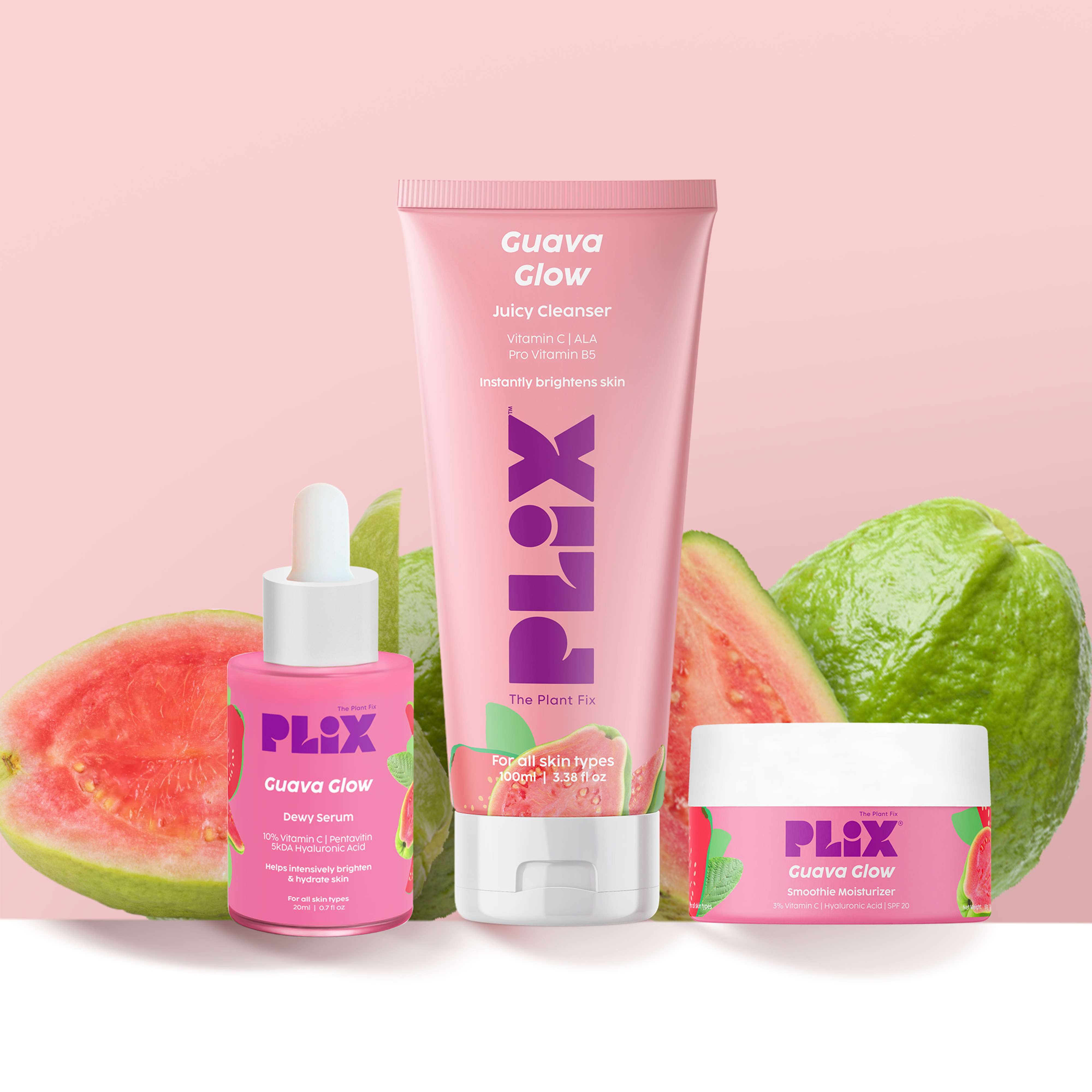Guava Glow Combo with Cleanser, 10% Vitamin C Serum & Moisturizer