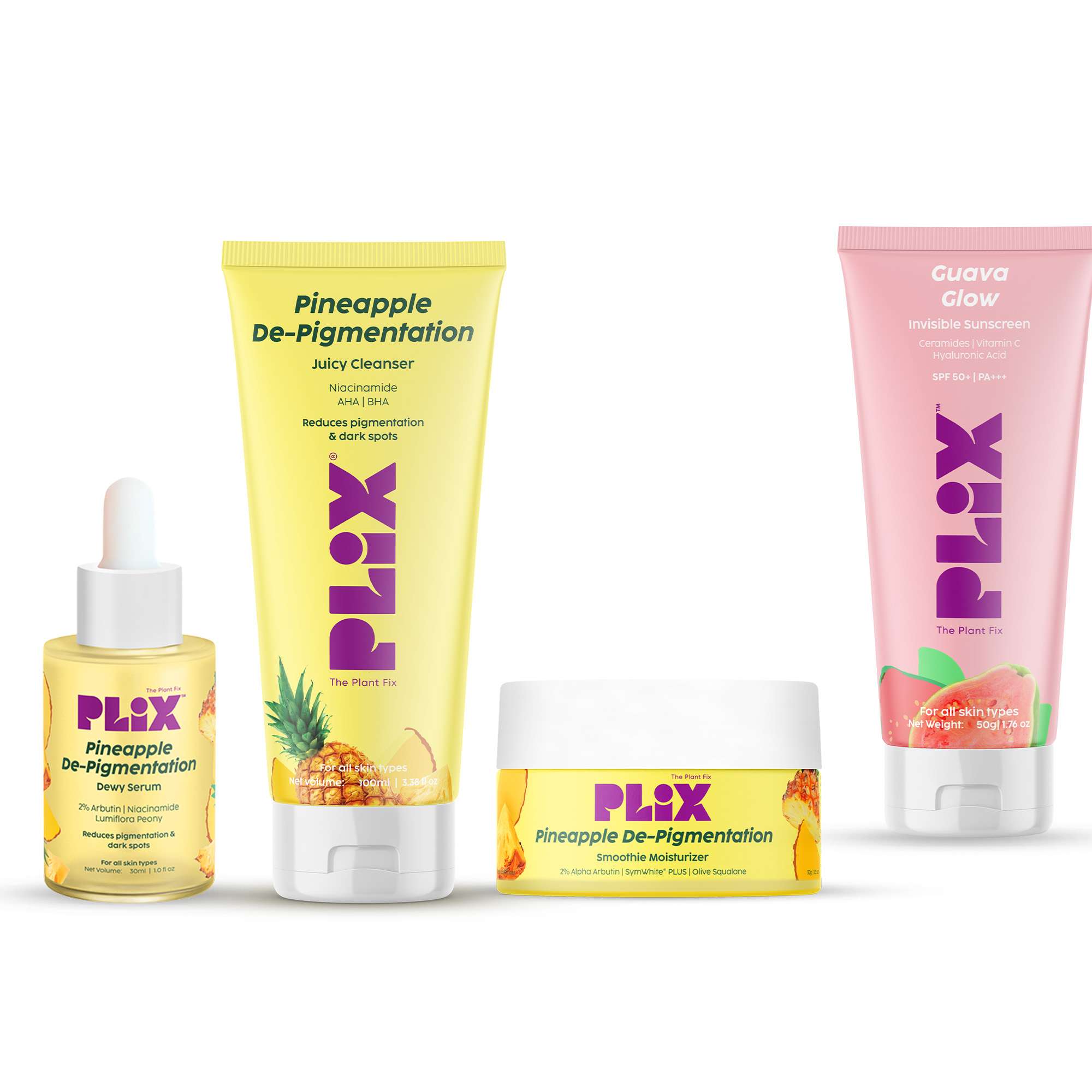 Pineapple De-pigmentation Juicy Facewash , Serum & Moisturizer for