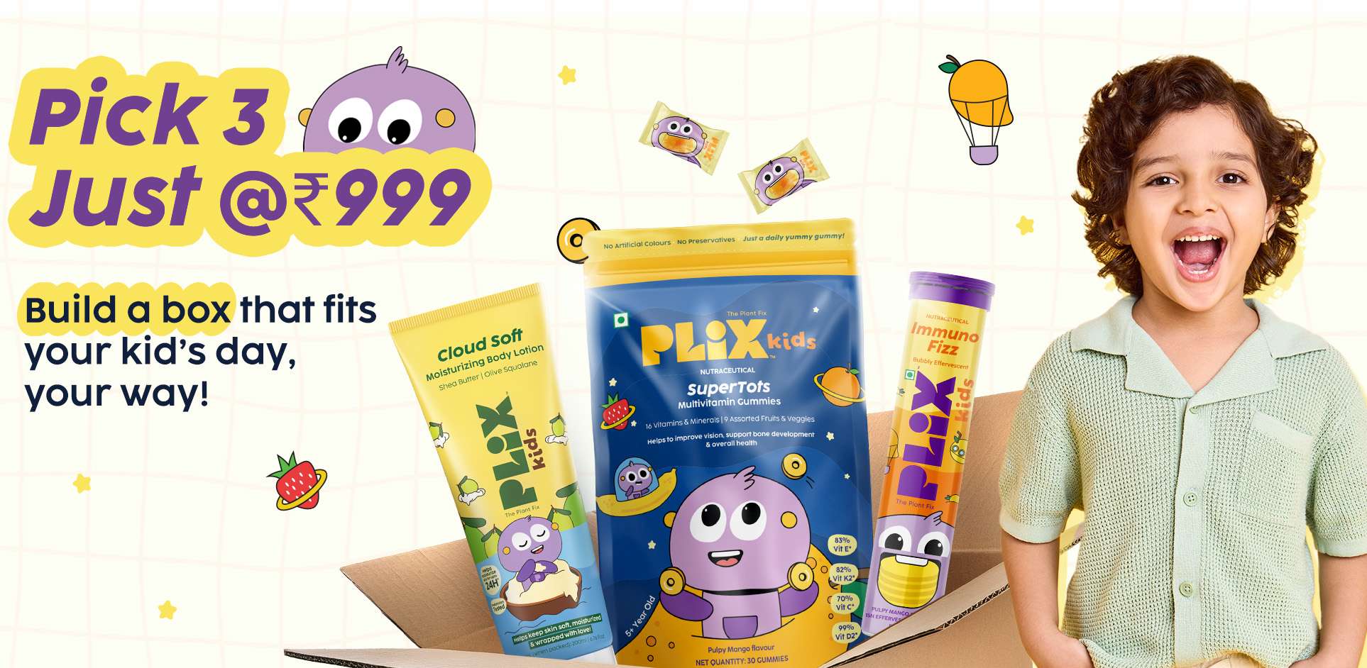 Box of 3 Plix Kids bestsellers