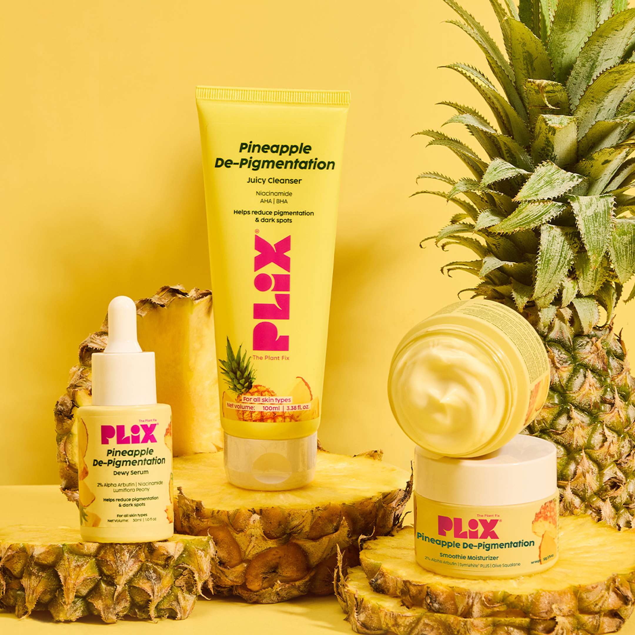 Pineapple De-Pigmentation Regime with Cleanser, Serum, & Moisturizer