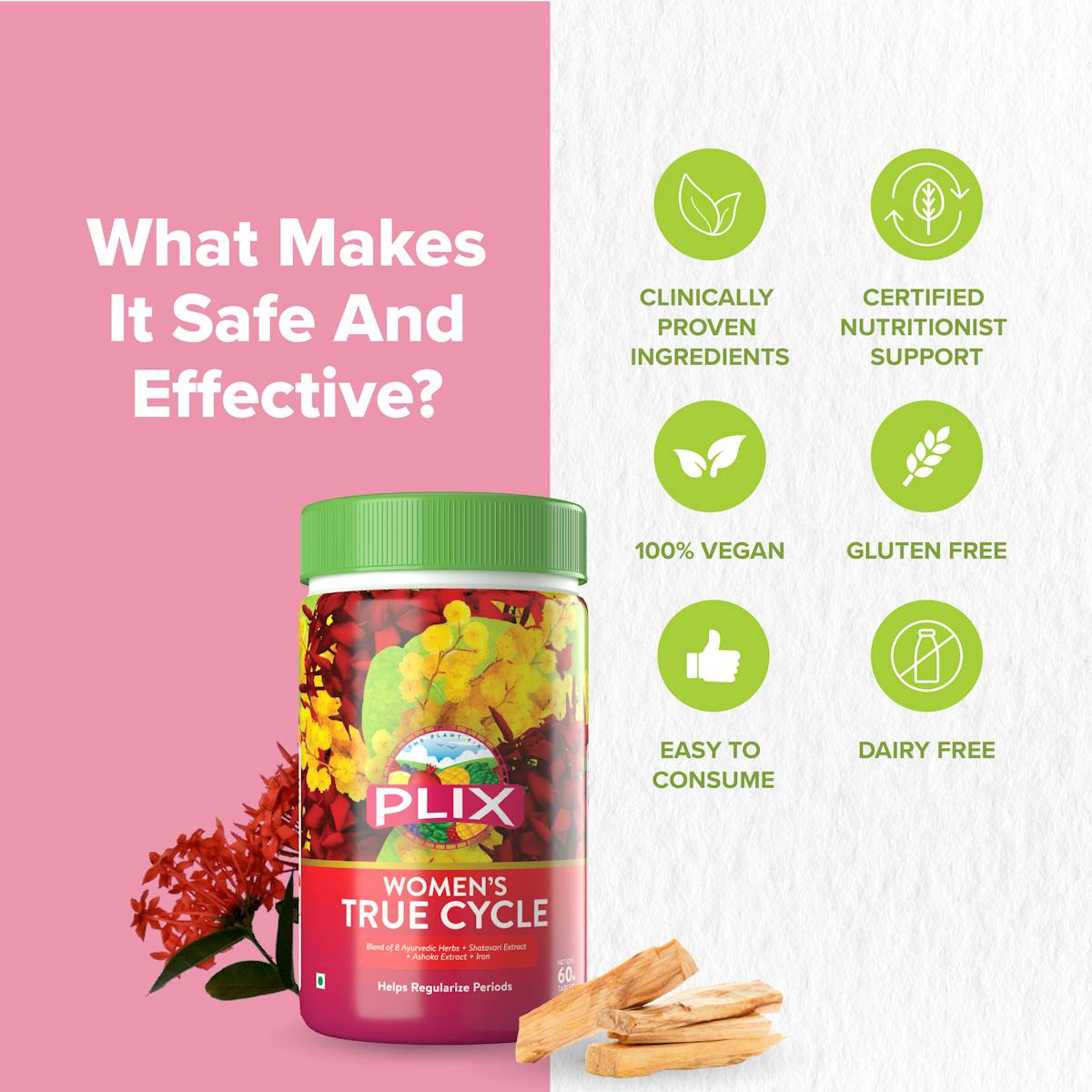 Buy Plix Women's True Cycle Tablets Online in India