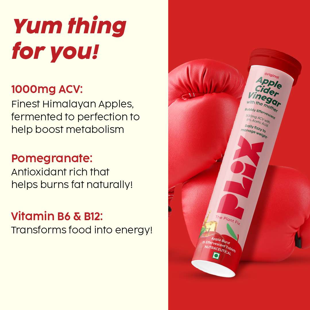 Buy Apple Cider Vinegar (ACV) Tablets For Weight loss Plix