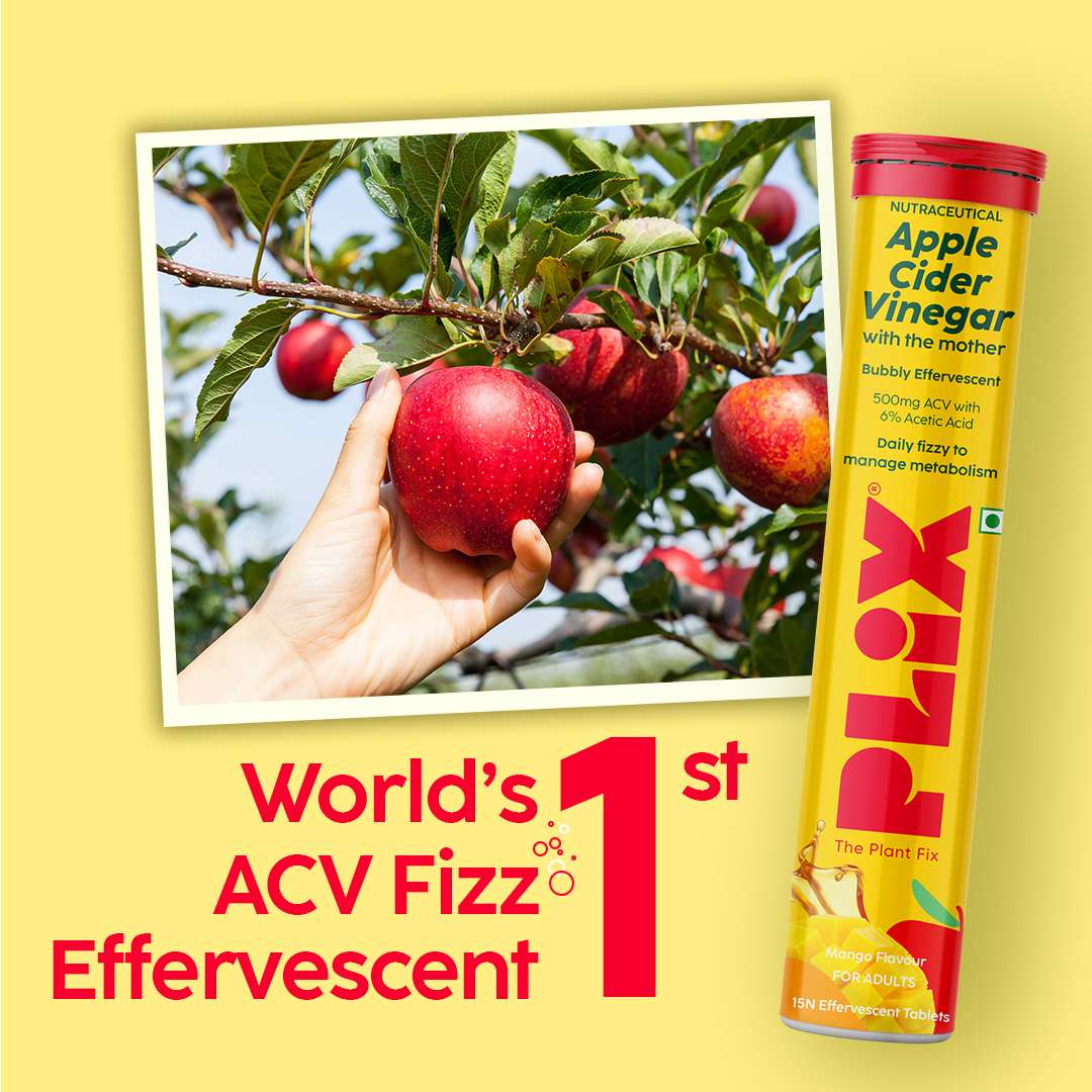 Pack De 4 Vinaigres De Cidre De Pomme Effervescents Plix - Pour Le Bien-être Et La Perte De Poids - Saveur Pomme