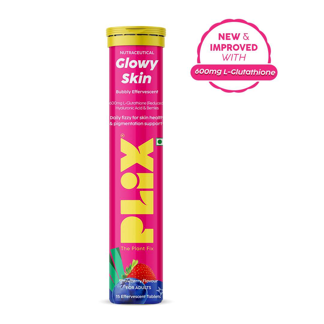 pixi glutathione tablets PLIX Glowy Skin 500mg Supplement with Hyaluronic Acid, Vitamin C, E & Berries PLIX - THE PLANT FIX