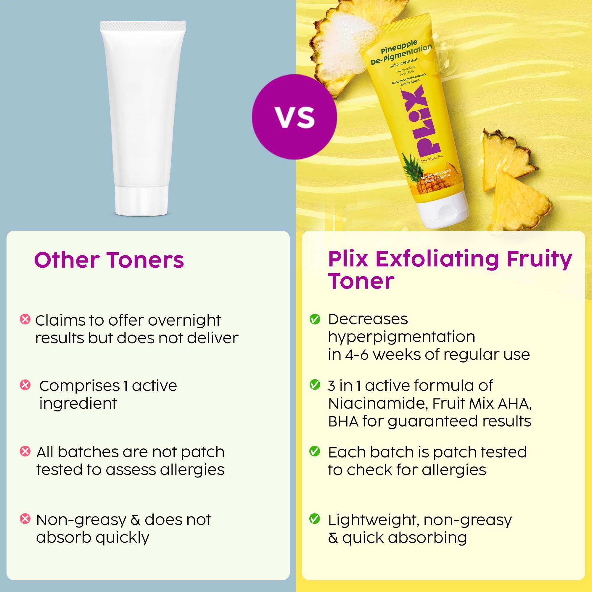 Buy Plix Pineapple De-pigmentation Facewash For Reducing Pigmentation