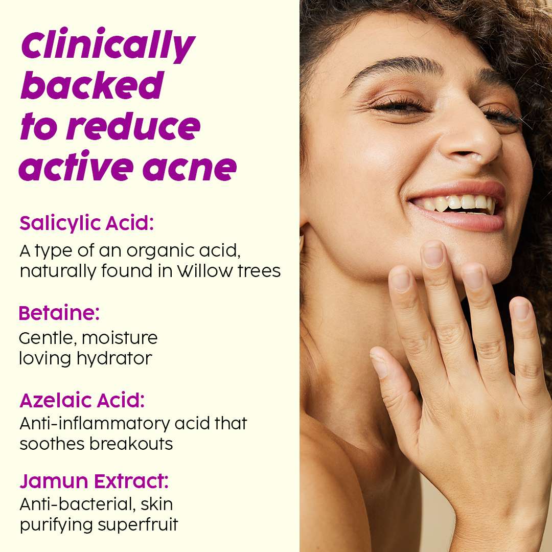 Buy Jamun Salicylic Acid Cleanser Gel For Active Acne & Oily skin Plix
