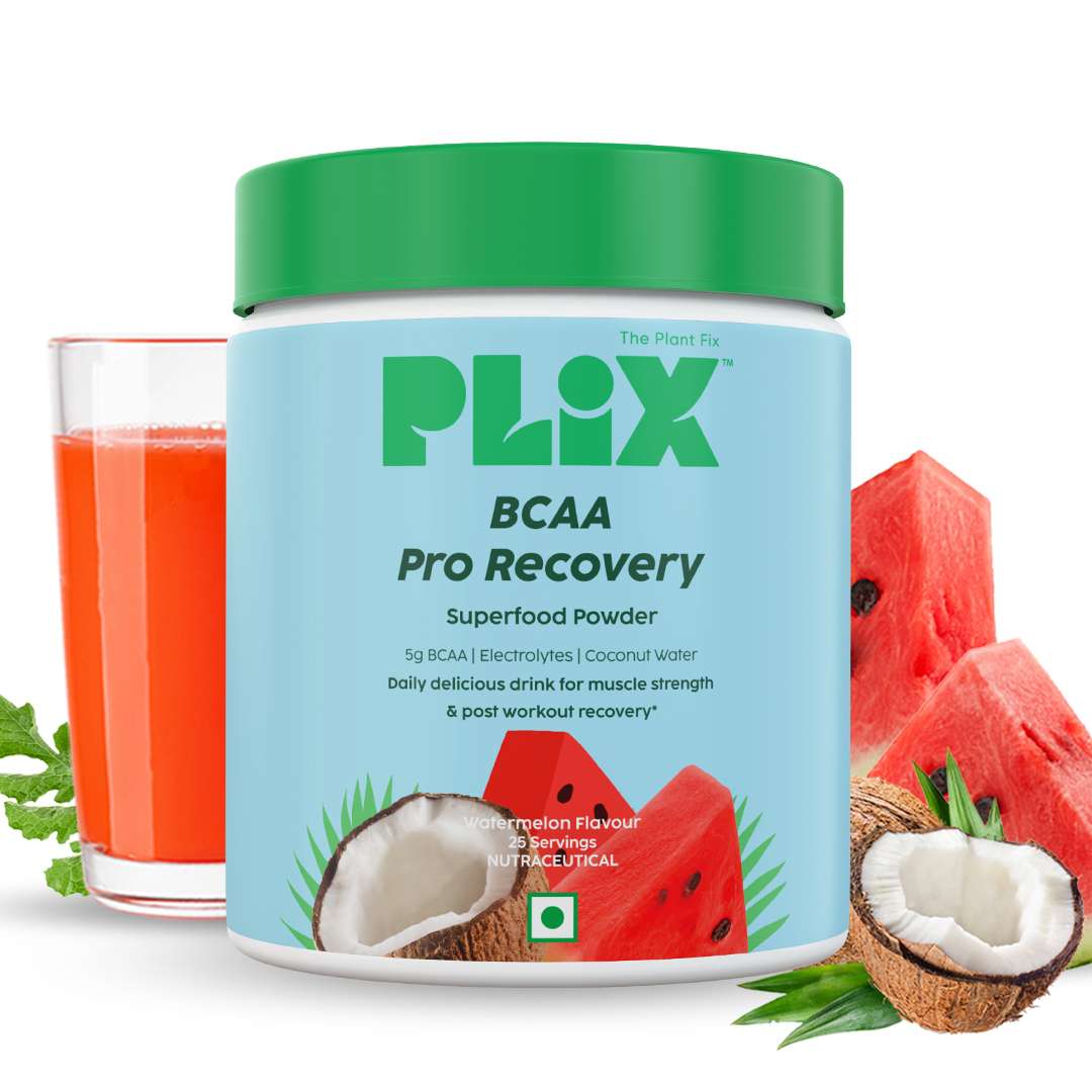 Plix Vegan BCAA Supplement Powder & Coconut Water for Post Workout