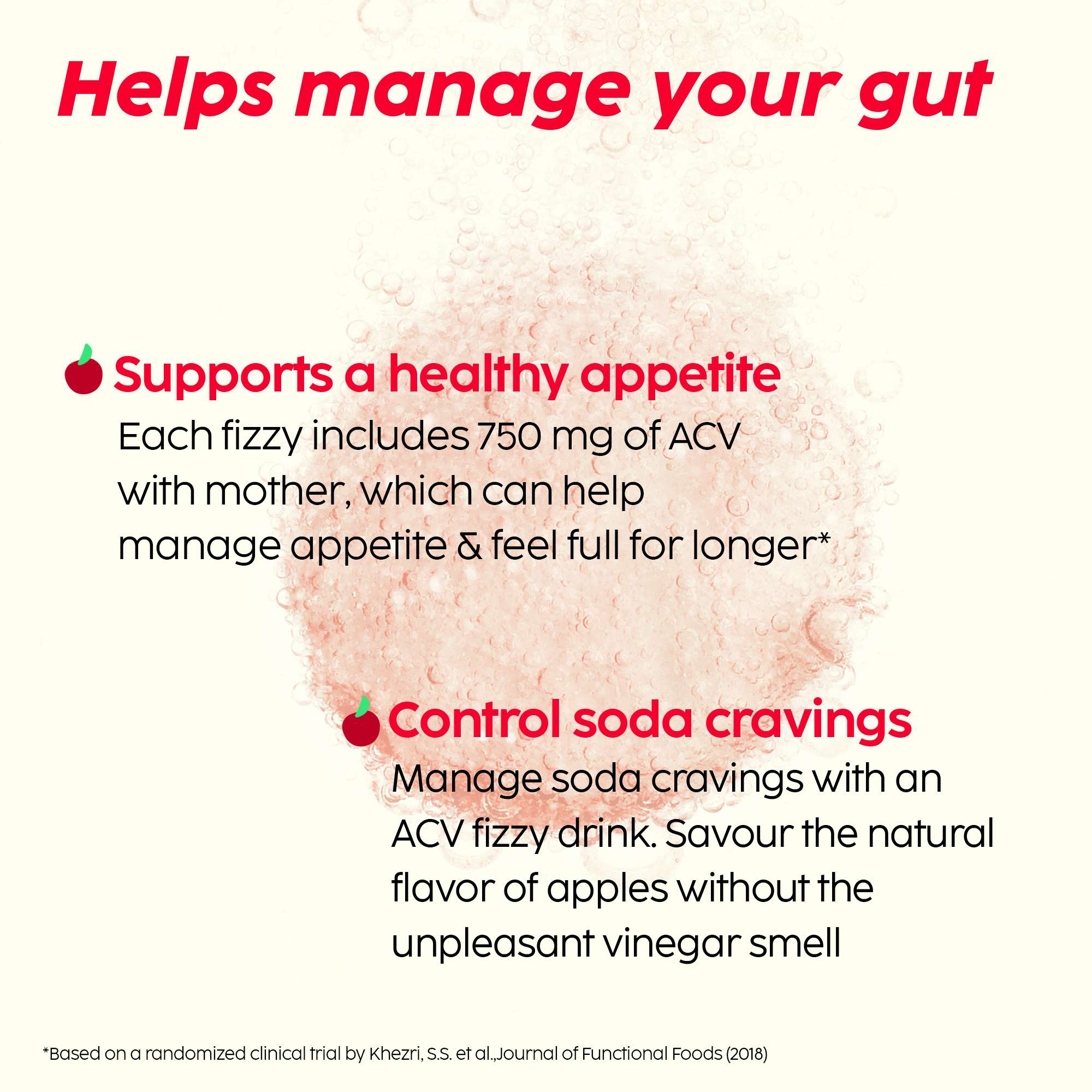 L-Carnitine Apple Cider Vinegar Effervescent: Helps turn fat into energy
