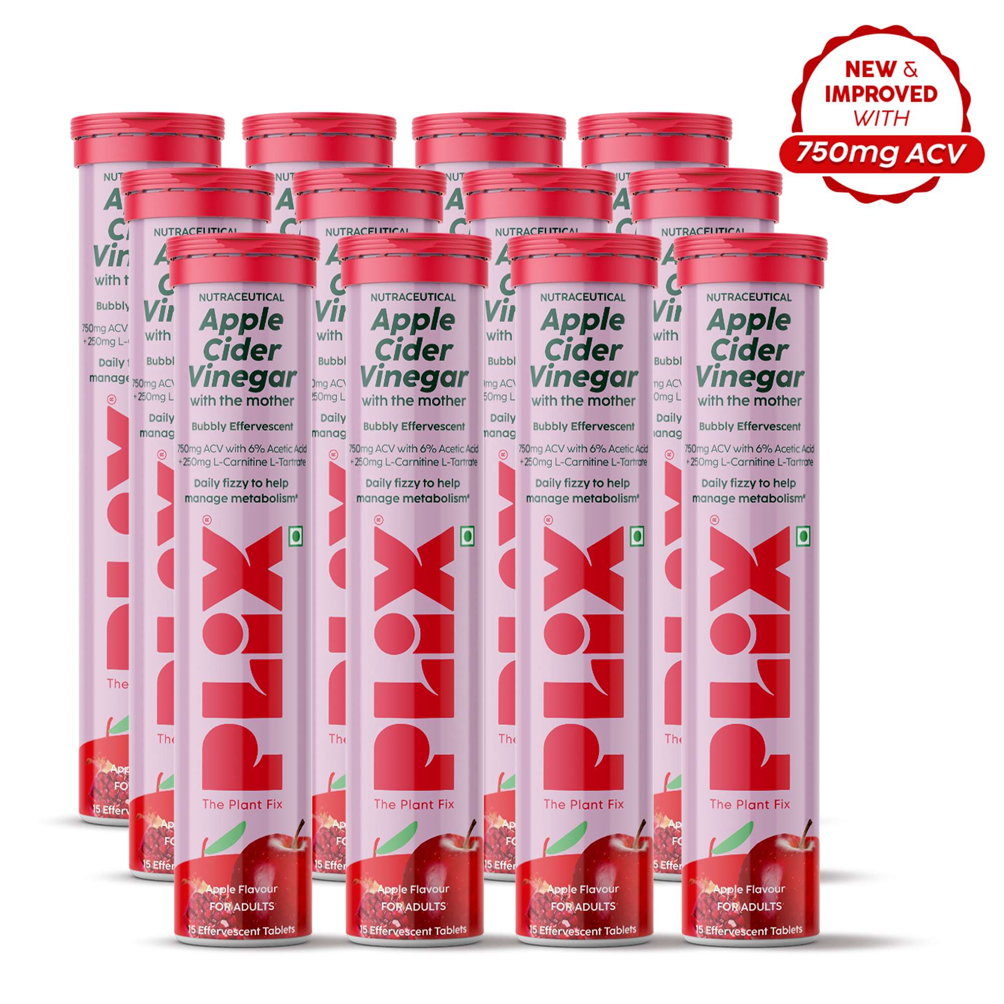 L-Carnitine Apple Cider Vinegar Effervescent: Helps turn fat into energy